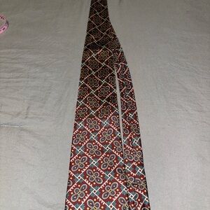 Liberty of London Red Print 100% Silk  Geometric Tie made in USA